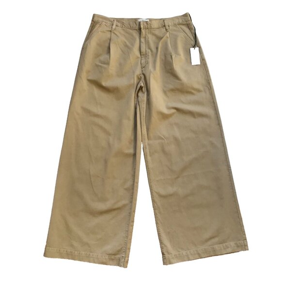 NWT Agolde Daryl Wide Leg Pants Womens 33 Khaki Beige High Rise Waist Cotton NEW - Picture 4 of 12